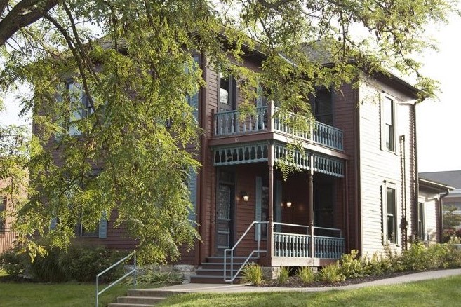 The restored two-story Victorian Blind Boone Home at 10 N. 4th Street in downtown Columbia, Missouri